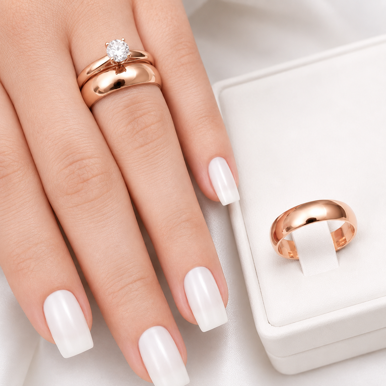 Alianza Matrimonial con Cintillo (Oro Rosado)